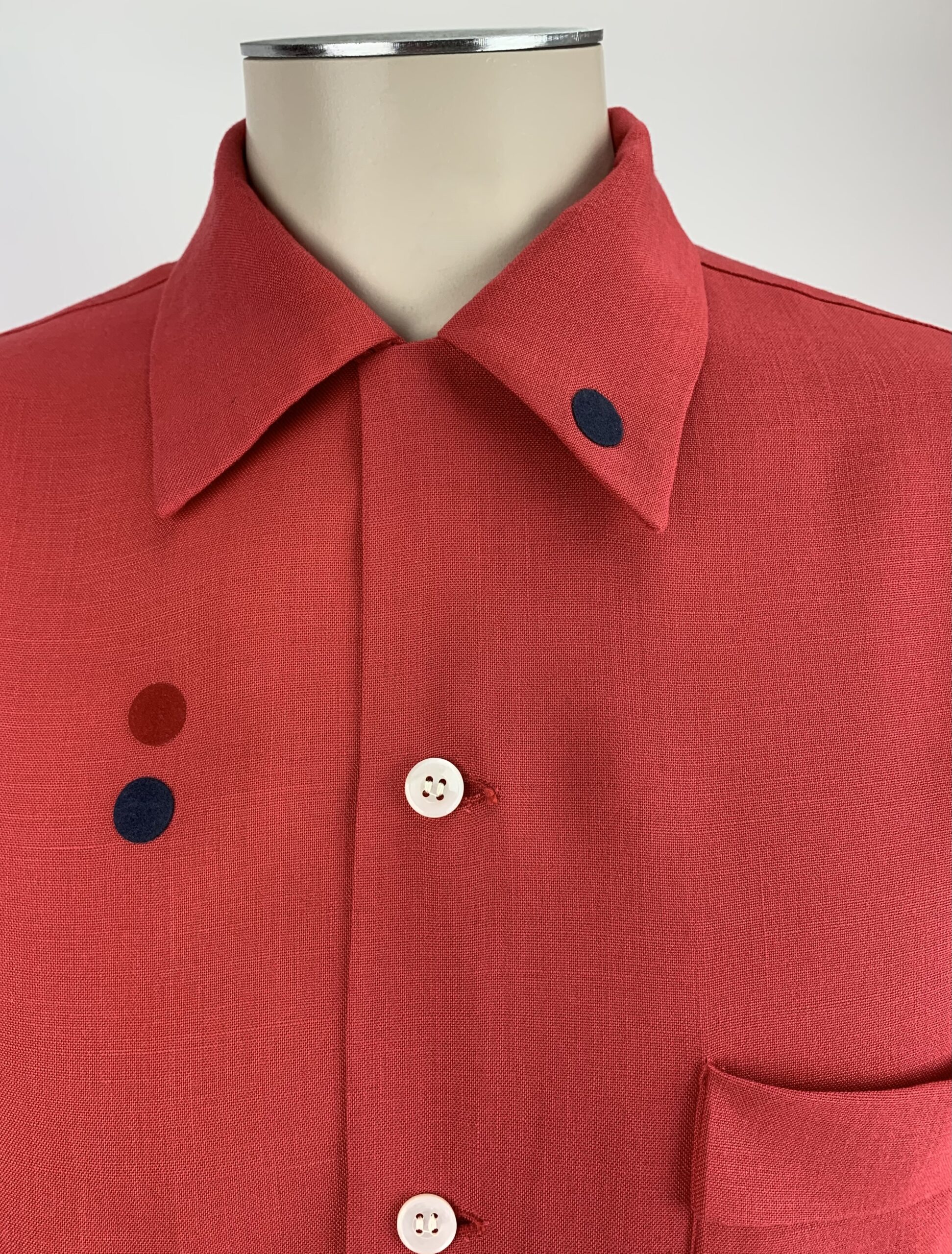 1950's Rayon Shirt - 3 Dot Pattern - Men's Size Large - Go Home