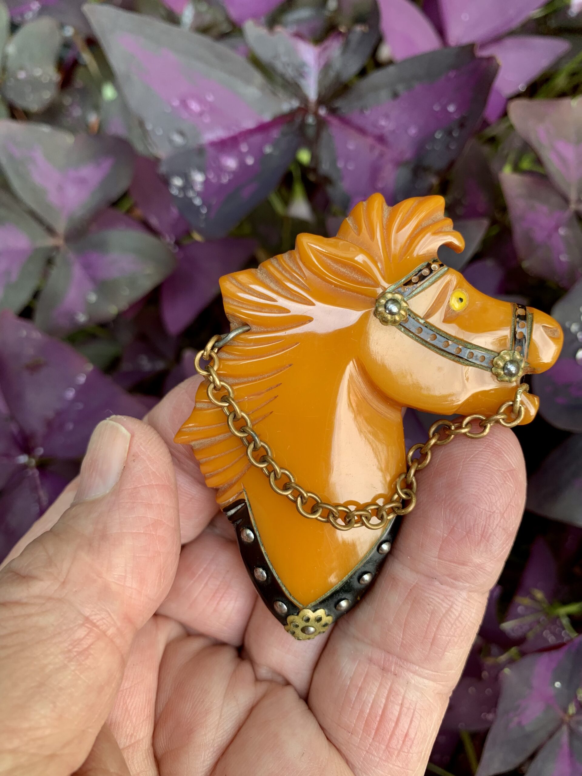 1940's Bakelite Horse Head Brooch - Go Home, Gabriela's